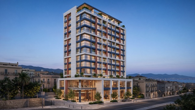 Rendering concept torre 14 piani
